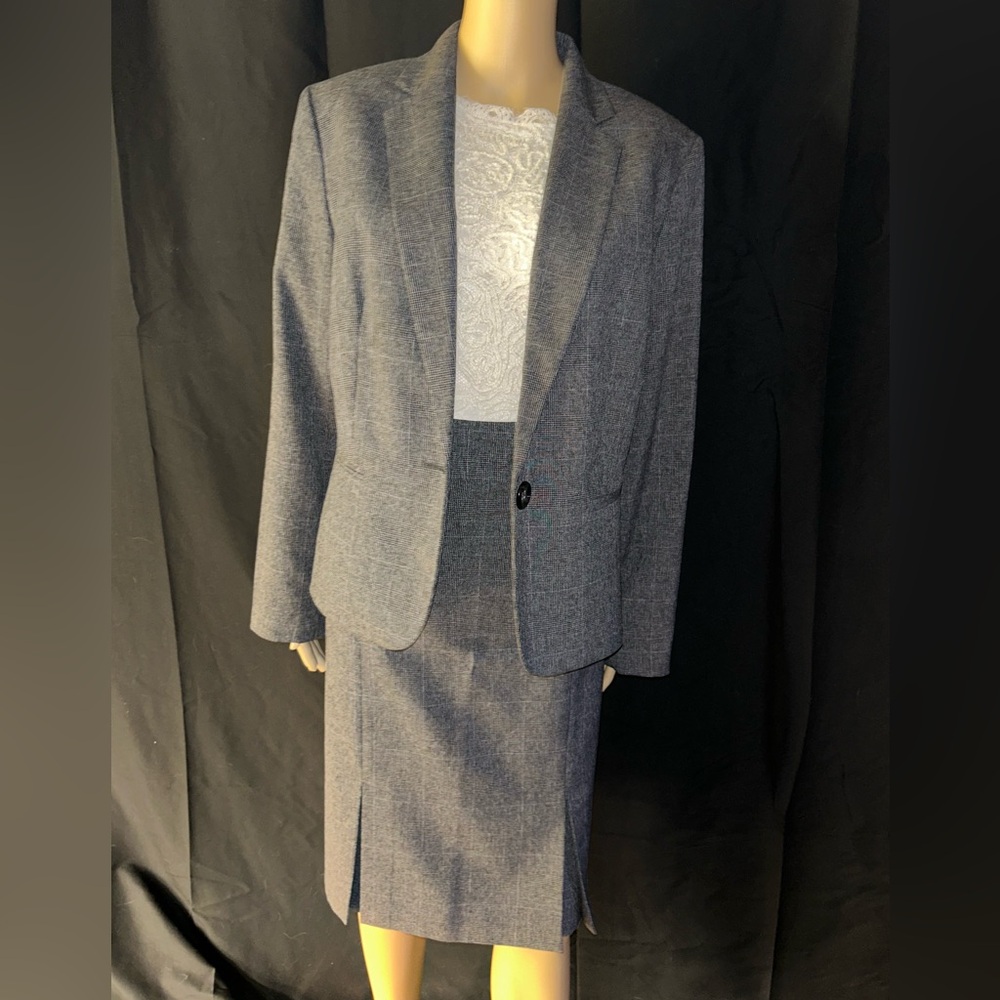 Gray Blazer and Skirt Set